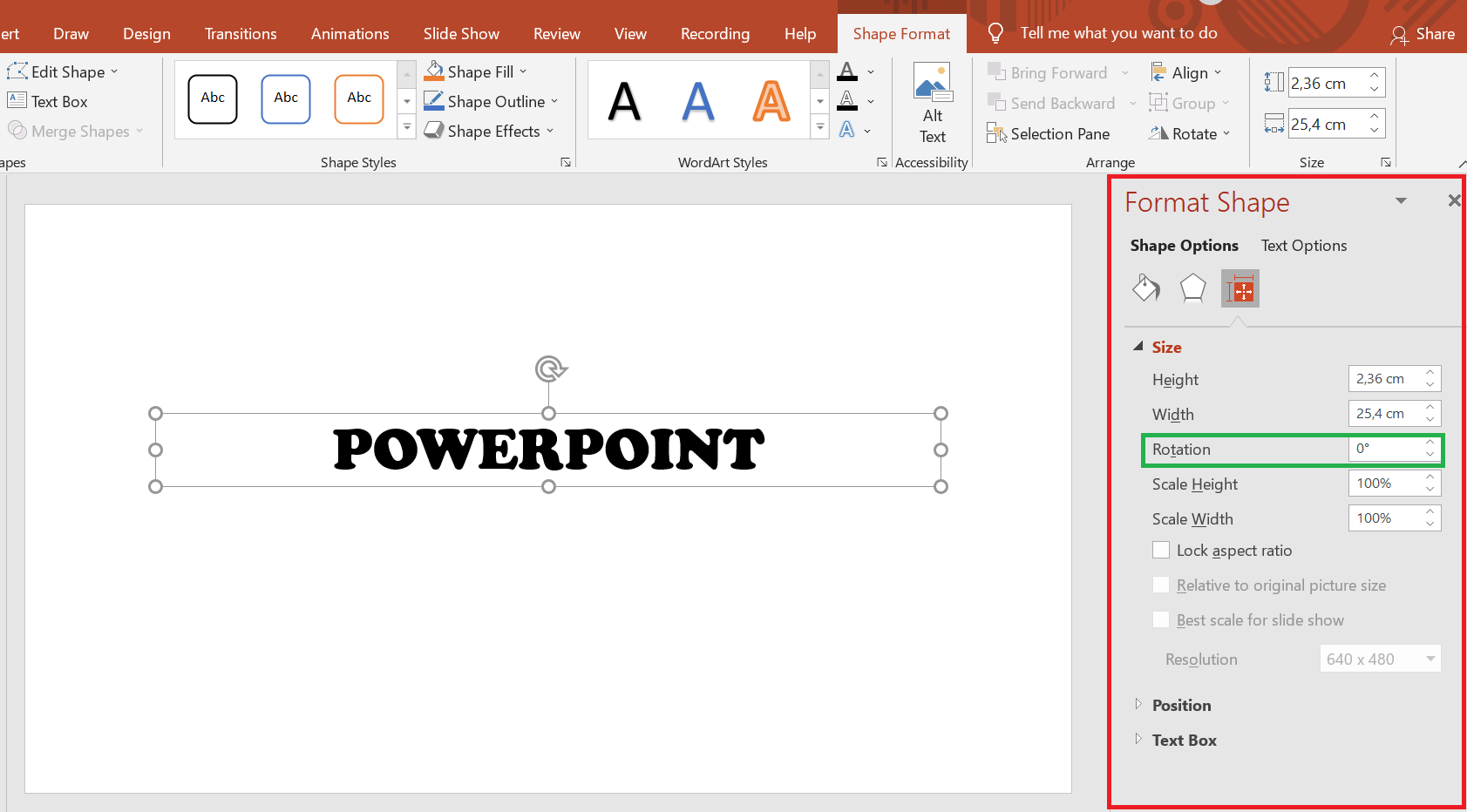Cách xoay chữ trong PowerPoint