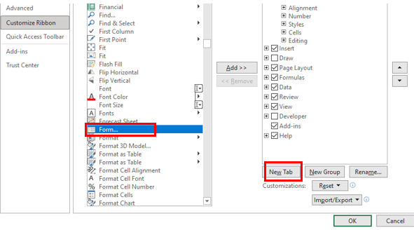 Tạo form nhập liệu trong Excel